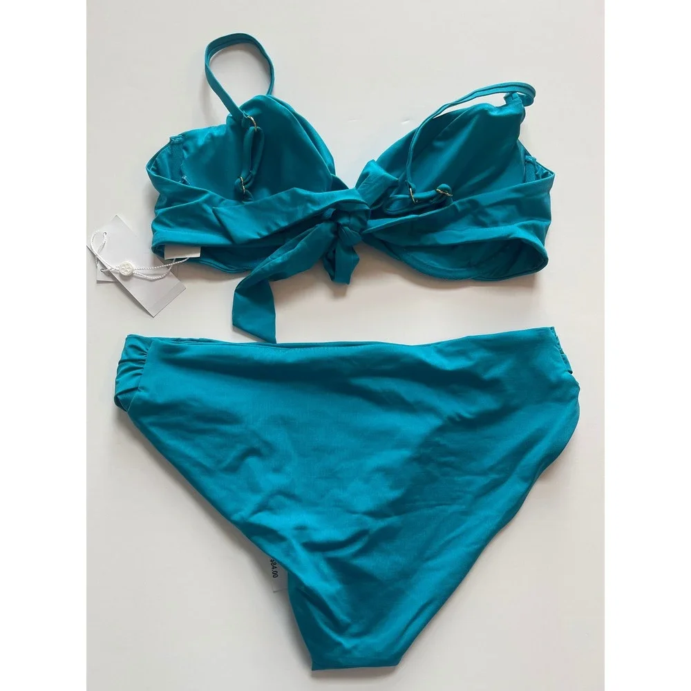 Trina Turk Twist Underwire Bikini Top‎ Sz 10 and Tab Side Hipster Bottom Size 12